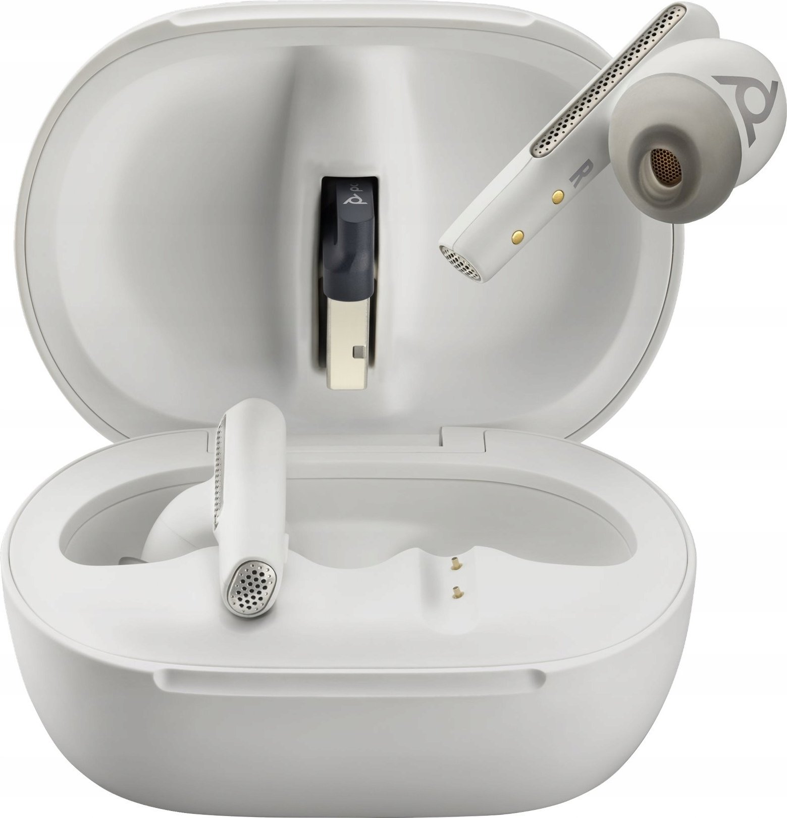 Bluetooth слушалки Poly Voyager Free 60+ UC, со ANC, со BT700 USB A, бели