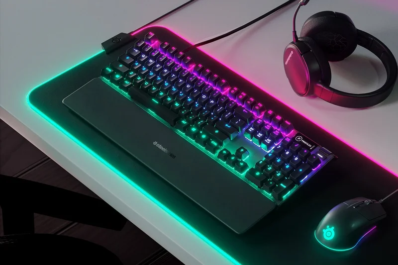 Tastierë SteelSeries Apex 5, SteelSeries Hybrid Blue, US, e zezë