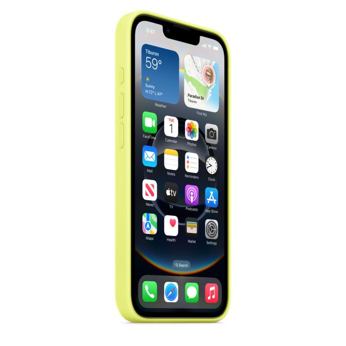 Apple iPhone 16e Silicone Case, Neon Yellow, Seasonal 3