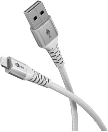 Kabllo USB Goobay Lightning në USB A, 0.5 m, 60 W, e bardhë