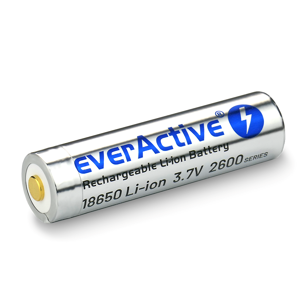 Bateri rikarikuese everActive 18650 Silver Lithium, 2600mAh, 3.7V Li ion, argjendtë