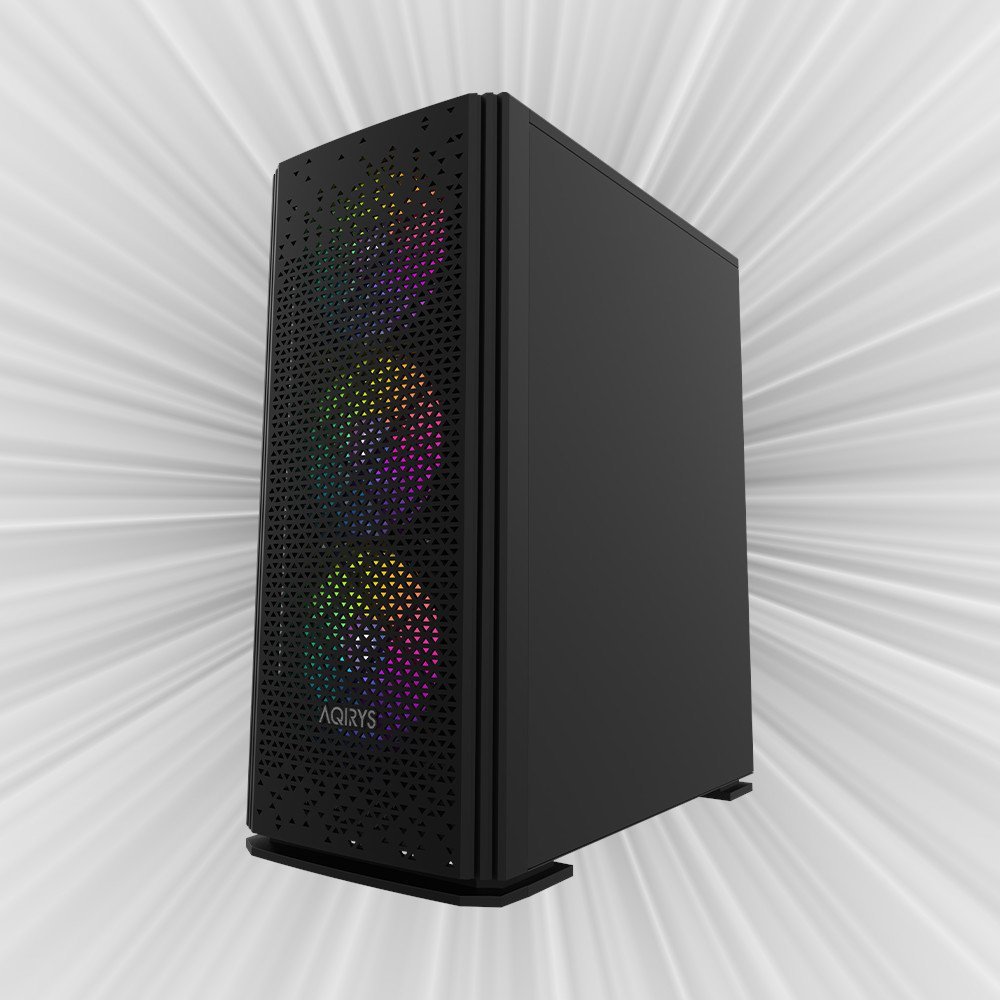 Kasa kompjuteri Gacrux Midi Tower, xham i temperuar, RGB, e zezë