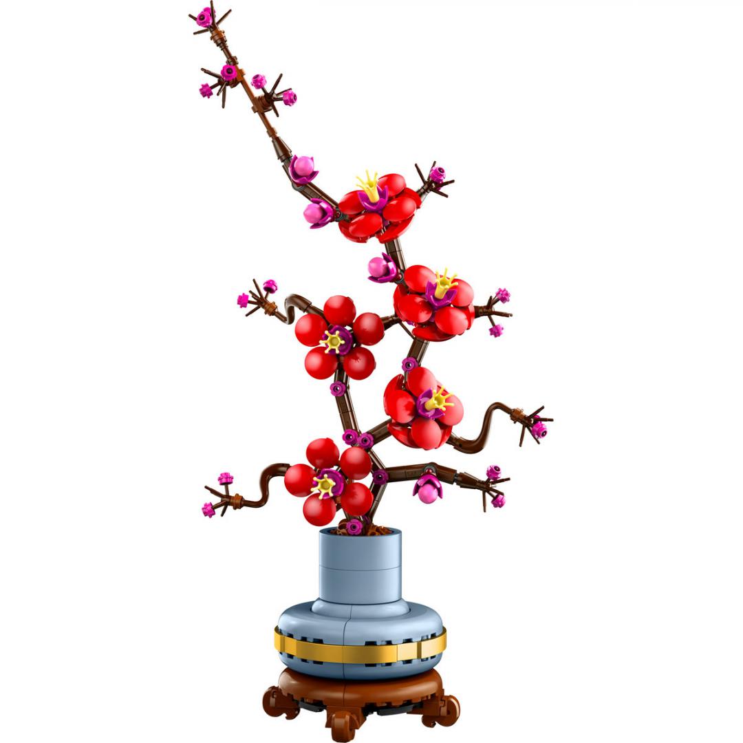 Set LEGO Icons Plum Blossom, dekorativ për të rritur, model lule kumbulle, shumëngjyrësh