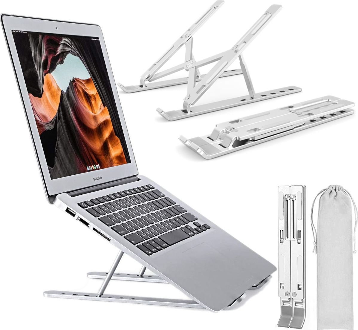 Држач за лаптоп Mozos N3 SV, алуминиум, капацитет 8 kg, сребрен