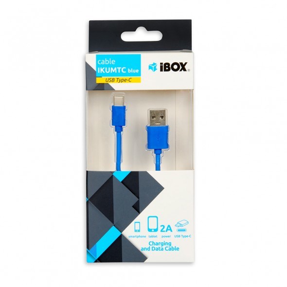 Kabllo iBOX, USB A / USB C, 1 m, e kaltër