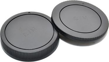 Set kapakë JJC Body Cap dhe Lens Cap për Canon EOS M M2, bajonetë M, plastikë, i zi