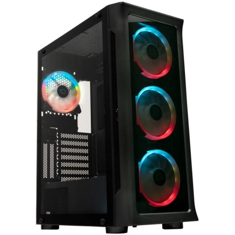 Kase kompjuteri Spacer Shield, ATX Mid Tower, xham i temperuar, ARGB, e zezë