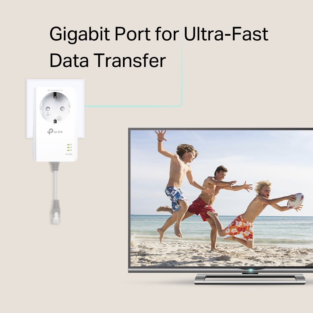 [OUTLET] Adapter powerline TP-Link TL-PA7017P KIT, 1000 Mb/s, 1x Gigabit Ethernet, i bardhë