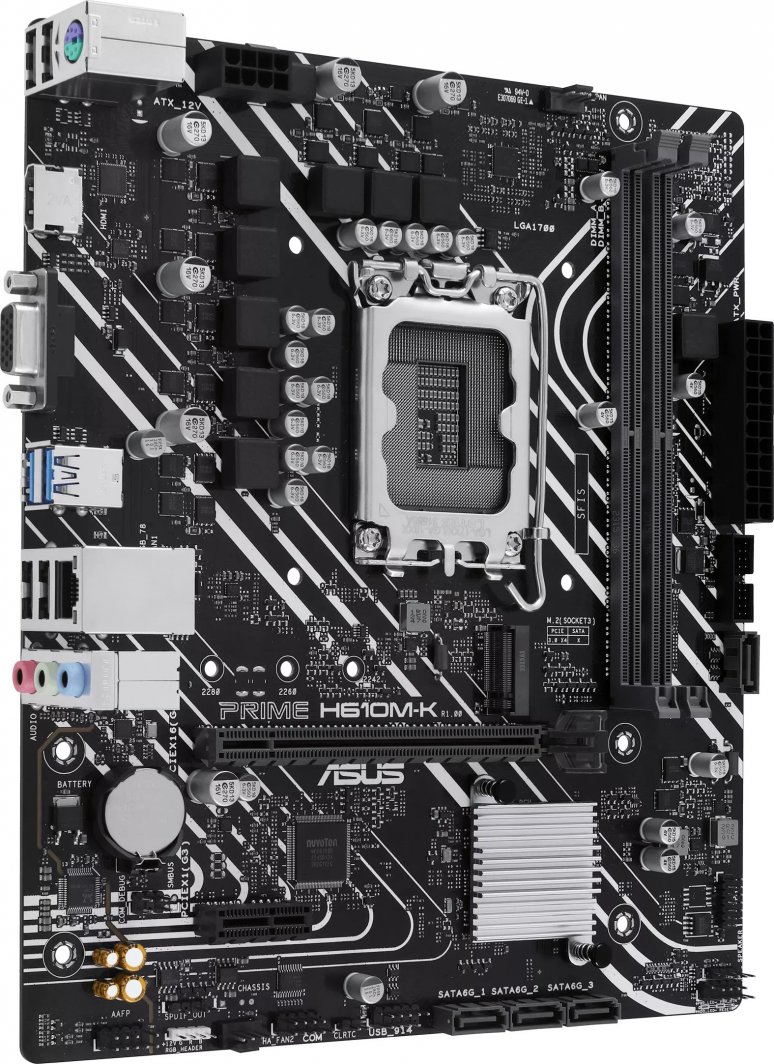 Pllakë amë Asus PRIME H610M-K, PCIe 4.0, DDR5, e zezë