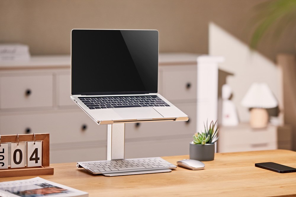 Stendë laptopi Gembird NBS D1 02, deri 15.6", alumin, argjendtë