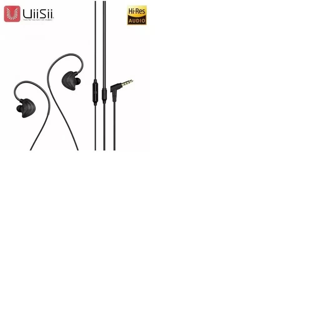 Kufje in ear UiiSii CM5, me kabllo, mikrofon, të zeza