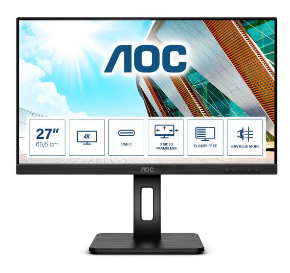 Monitor AOC U27P2CA, 27", 4K UHD, IPS, i zi