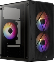 Kuti kompjuteri Aerocool CS-107 FRGB, mini tower, panel akrilik, e zezë