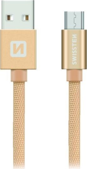 Kabllo USB në Micro USB Swissten, 1.2m, ngjyrë gold
