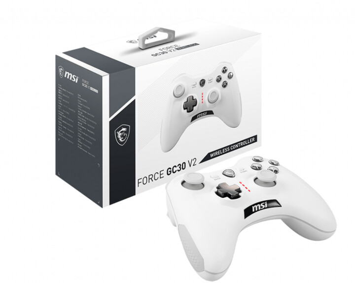 Kontrollues wireless MSI Force GC30 V2, i bardhë (PC, PS3, Android)