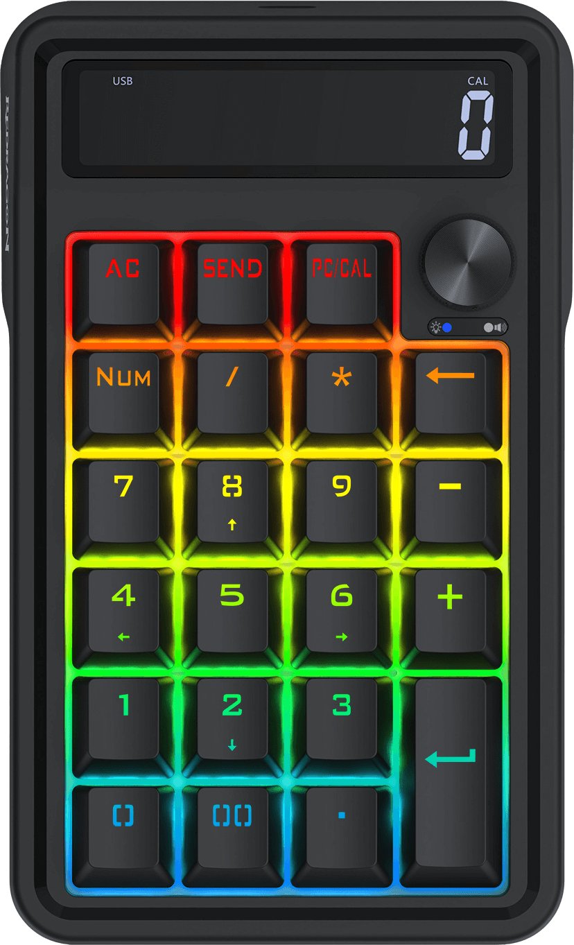 Tastierë numerike Redragon K733 PRO Wireless, mekanike 22 taste, RGB, e zezë