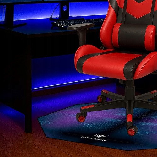 Tapet mbrojtës për karrige gaming Dunmoon 25955, 120 cm, tetëkëndor, i zi