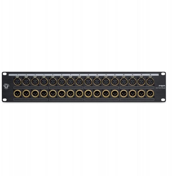 Patchbay audio Black Lion Audio PbrXLR32, 32 kanale, kontakte të veshura me ar, i zi