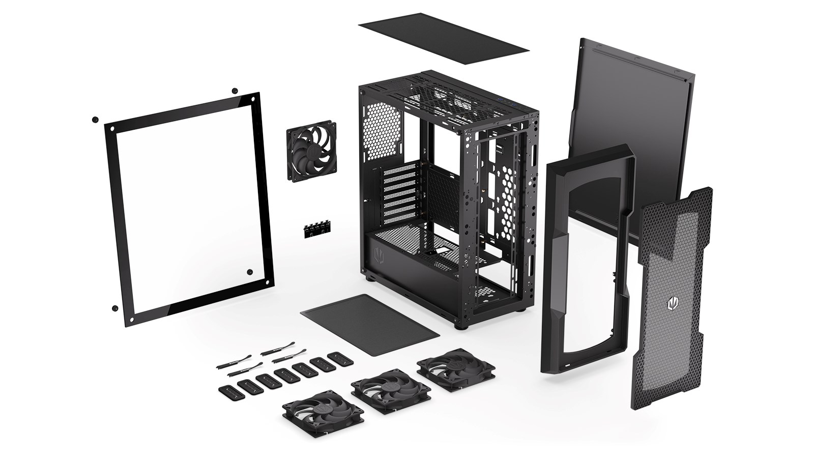Kornizë kompjuteri Endorfy Regnum 400 Air, ATX E-ATX, xham i temperuar, e zezë
