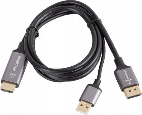 Kabllo HDMI në DisplayPort Lanberg, 4K 60Hz, 1.8m, e zezë