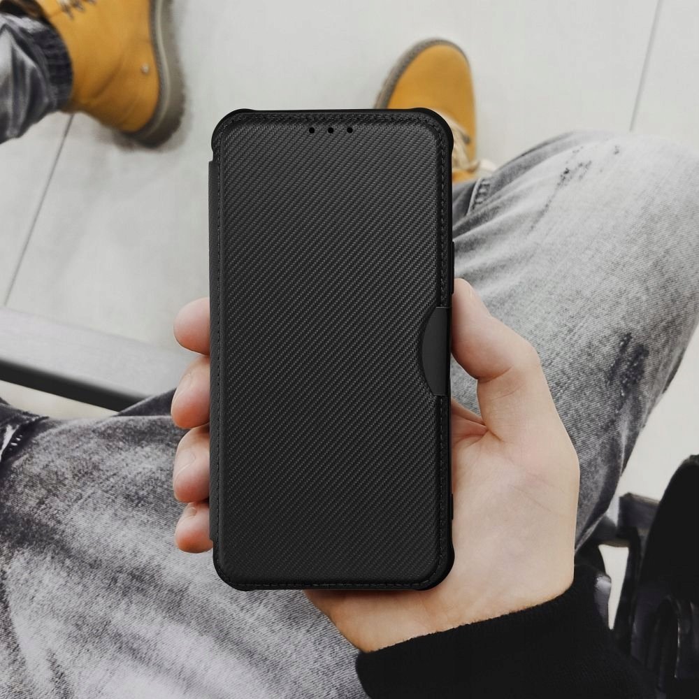 Këllëf libror Razor për Samsung Galaxy A35 5G, mbyllje magnetike, xhep për kartela, ngjyrë e errët