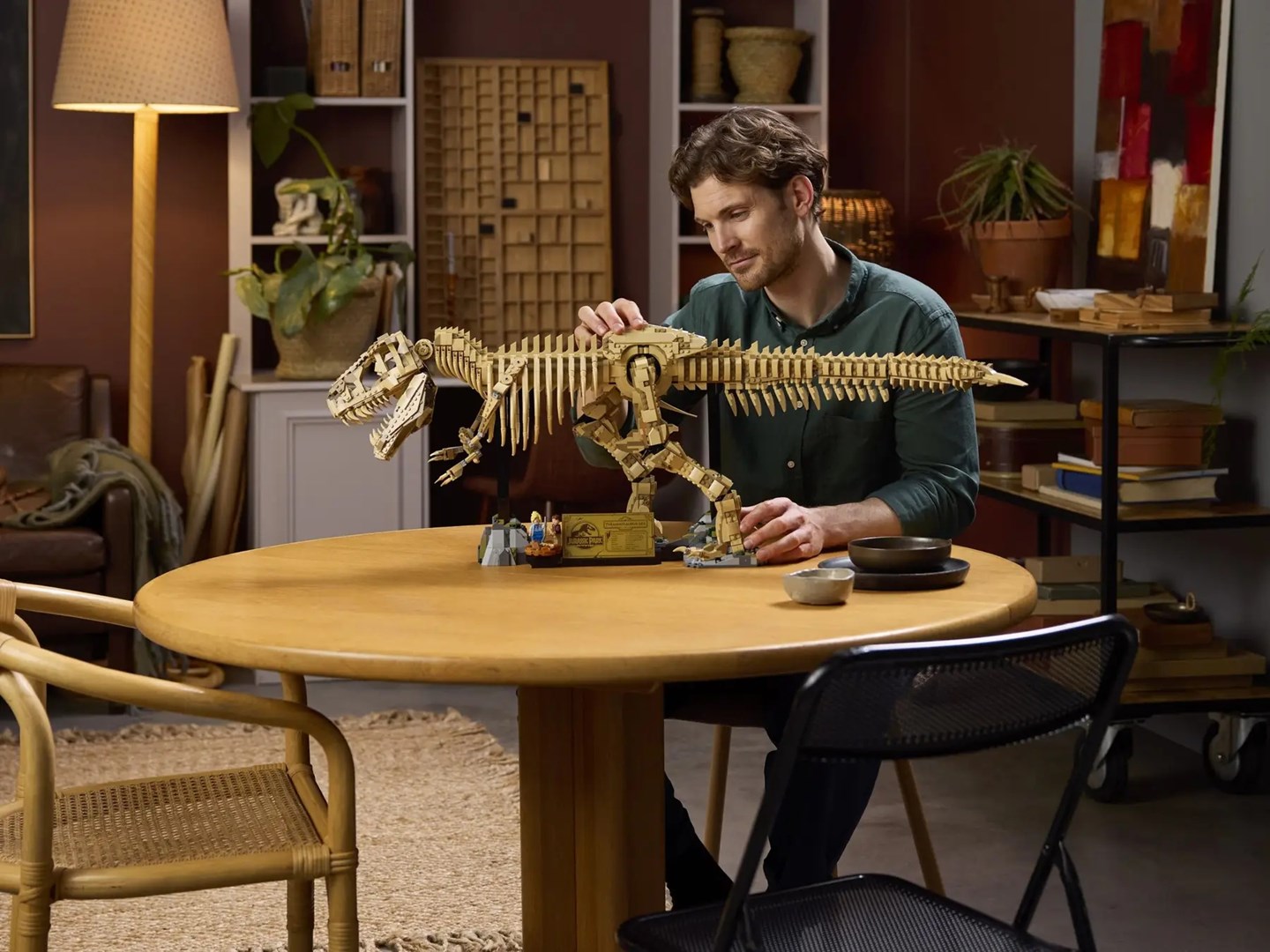Set LEGO Dinosaur Fossils Tyrannosaurus Rex, model ndërtimi, dekor ekspozite, shumëngjyrësh