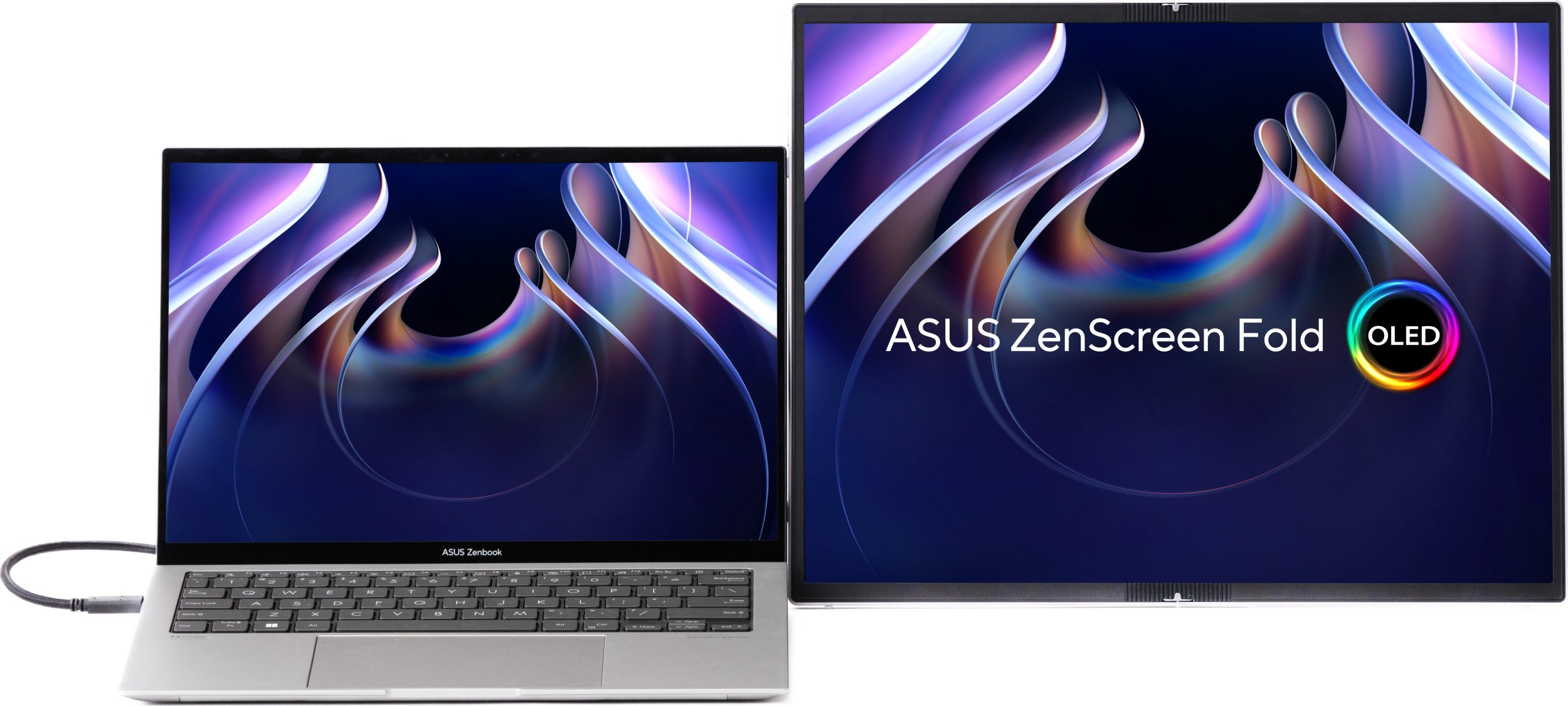 Monitor portativ ASUS ZenScreen Fold OLED MQ17QH, 17.3", Quad HD, i argjendtë