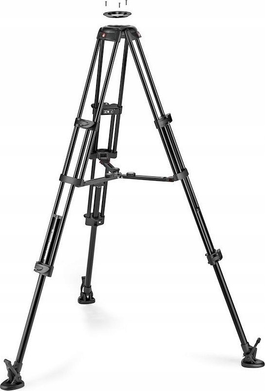 Tripod Manfrotto MVTTWINMA, këmbë alumini të dyfishta, spreader i mesëm