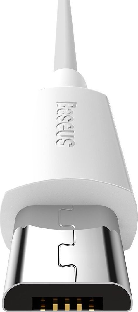 Kabllo USB Baseus USB A në micro USB, 1.5 m, 2.1 A, e bardhë