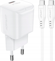 Karikues rrjeti Acefast A77 Mini, 30W PD GaN, me kabllo USB C, i bardhë
