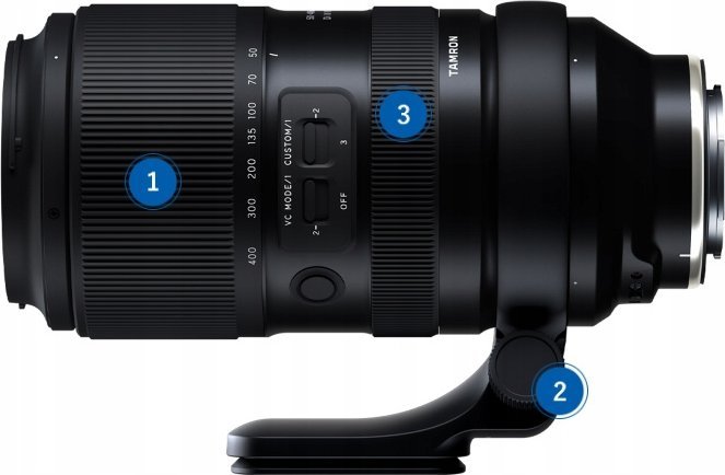 Objektiv Tamron 50-400mm Di III VC VXD, f/4.5-6.3, për Nikon Z, i zi