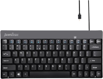 Tastierë Perixx PERIBOARD-422 DE, USB, layout QWERTY gjermanisht dhe anglisht, e zezë
