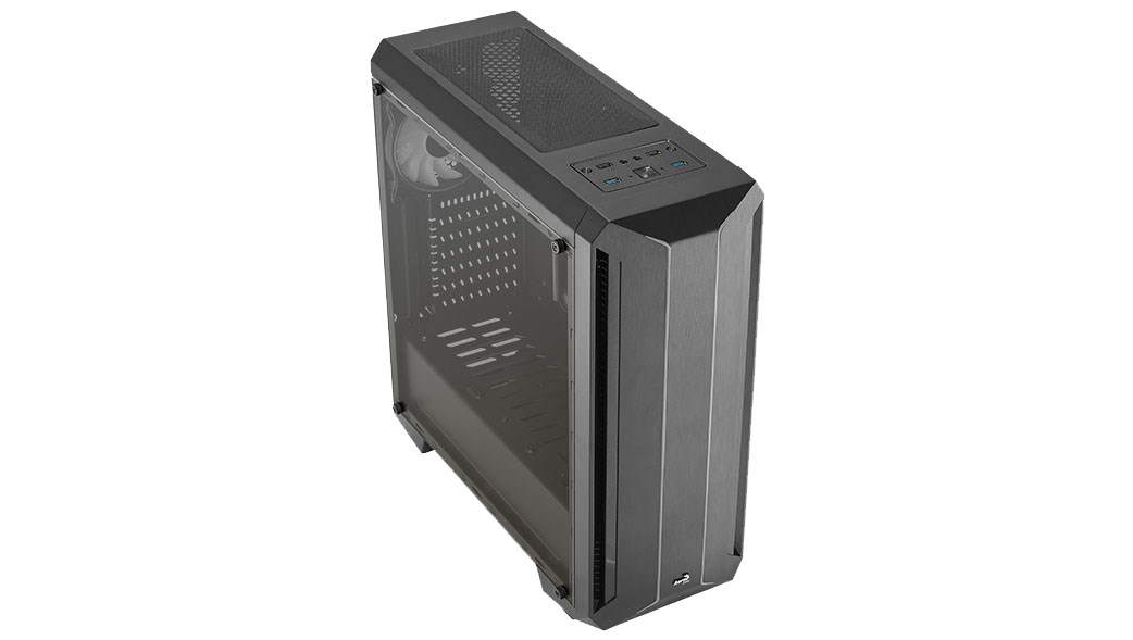 Kutia kompjuterike Aerocool Skyline ARGB, Mid Tower, panel anësor akrilik, e zezë