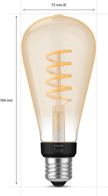 Llambë smart Philips Hue White Ambiance Filament ST72 Edison, E27, LED, e bardhë e ngrohtë në të ftohtë