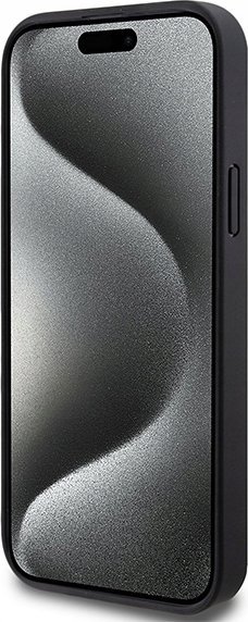 Futrollë telefoni DKNY DKHMP15MPSHRPSK për iPhone 15 Plus 14 Plus 6.7", hardcase me MagSafe, e zezë