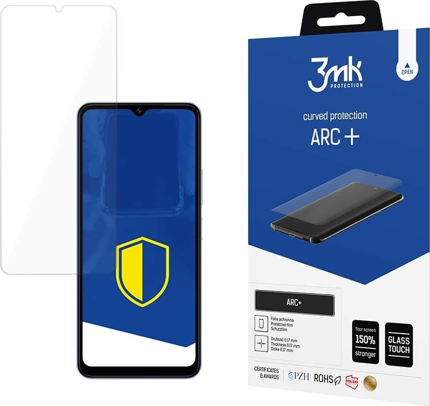 Folie mbrojtëse 3mk ARC Plus për Redmi A3, ekran i lakuar, transparente