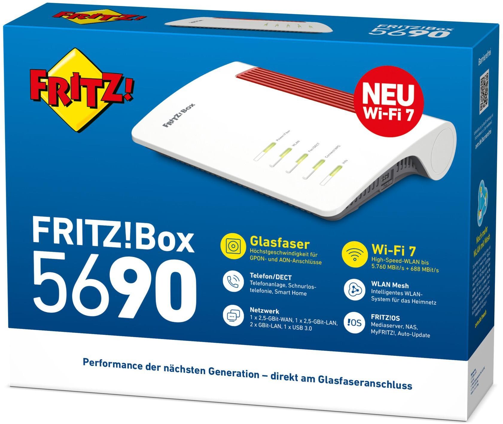 Ruter Box 5690 Wireless, Wi Fi 7 dual band, 2.5 Gigabit Ethernet, i kuq e bardhë