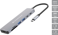 Docking station Conceptronic DONN28G, 7 në 1, USB 3.2 Gen 1, HDMI 4K 60Hz, gri