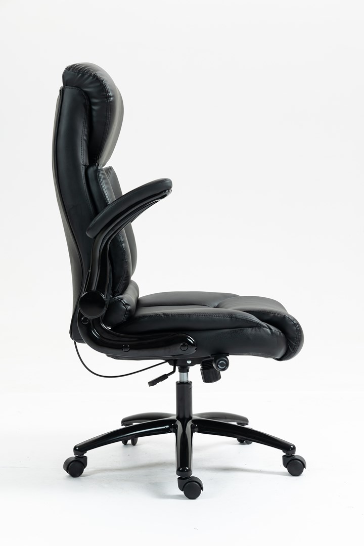 Karrige zyre Activejet YK7406-1, lëkurë dhe tekstil, e zezë