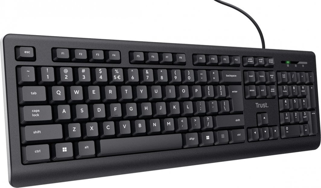 Tastierë Trust BASICS, me kabllo, US, e zezë