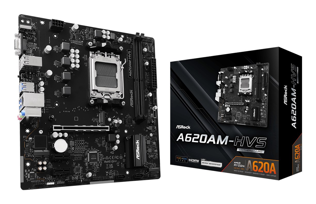 Pllakë amë Asrock A620AM-HVS, AMD A620, DDR5, Micro-ATX