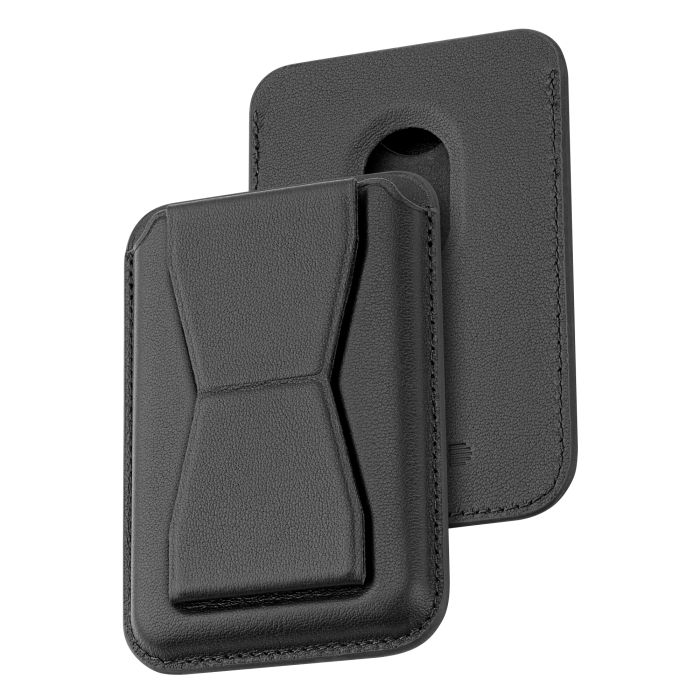 Dviced Leather MagSafe Cardholder With Stand, Black