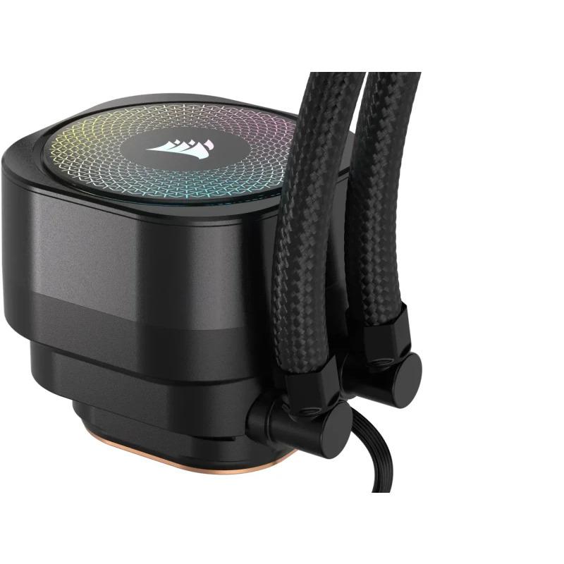 Ftohës ujor për CPU Corsair Nautilus 240 ARGB, radiator 240 mm, ventilatorë RS120 ARGB, i zi