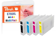 Set kartridha boje Peach XL Saver Pack, kompatibël me Epson T755XL, paketë 4 copë, shumëngjyrëshe