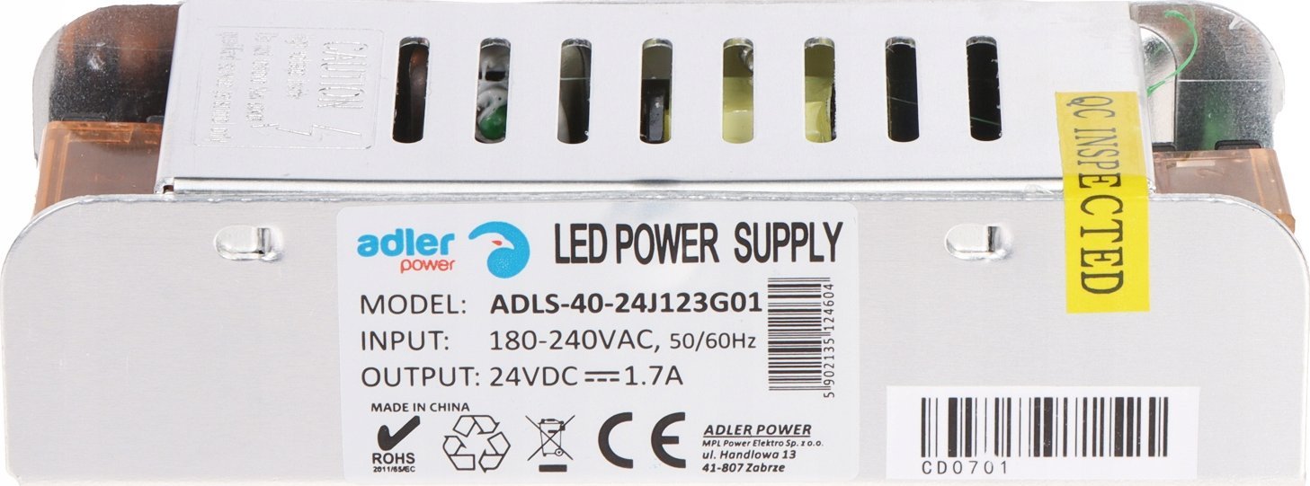 Furnizues energjie Adler ADLS-40-24, 40W, 24V, gri
