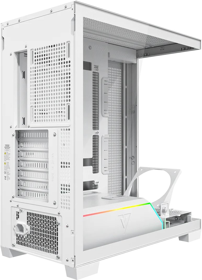 Kuti kompjuteri MODECOM Volcano Stellar Plus ARGB, MIDI Tower, pa ventilatorë, e bardhë