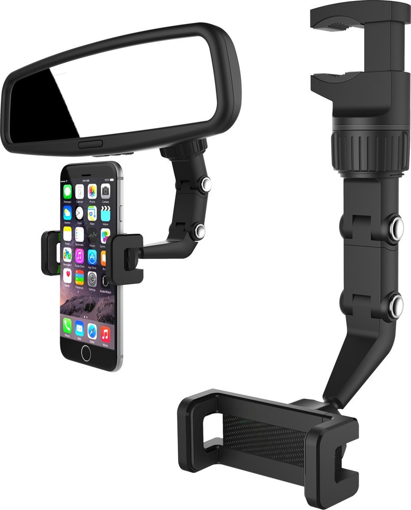 Mbajtës rrotullues për telefon për veturë, 360°, universal, i zi