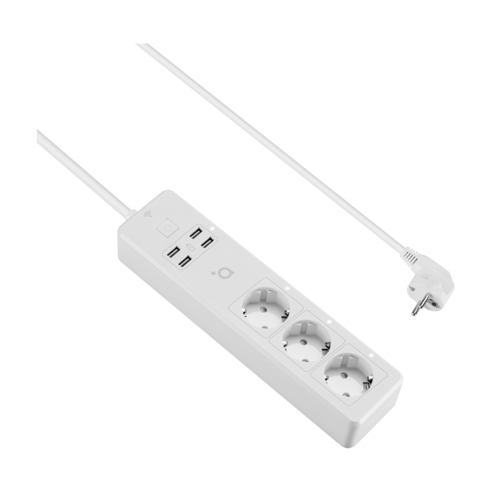 Kabllo vazhduse Acme smart SH3103, 3-PRIZA, 4-USB, 3m, e bardhë