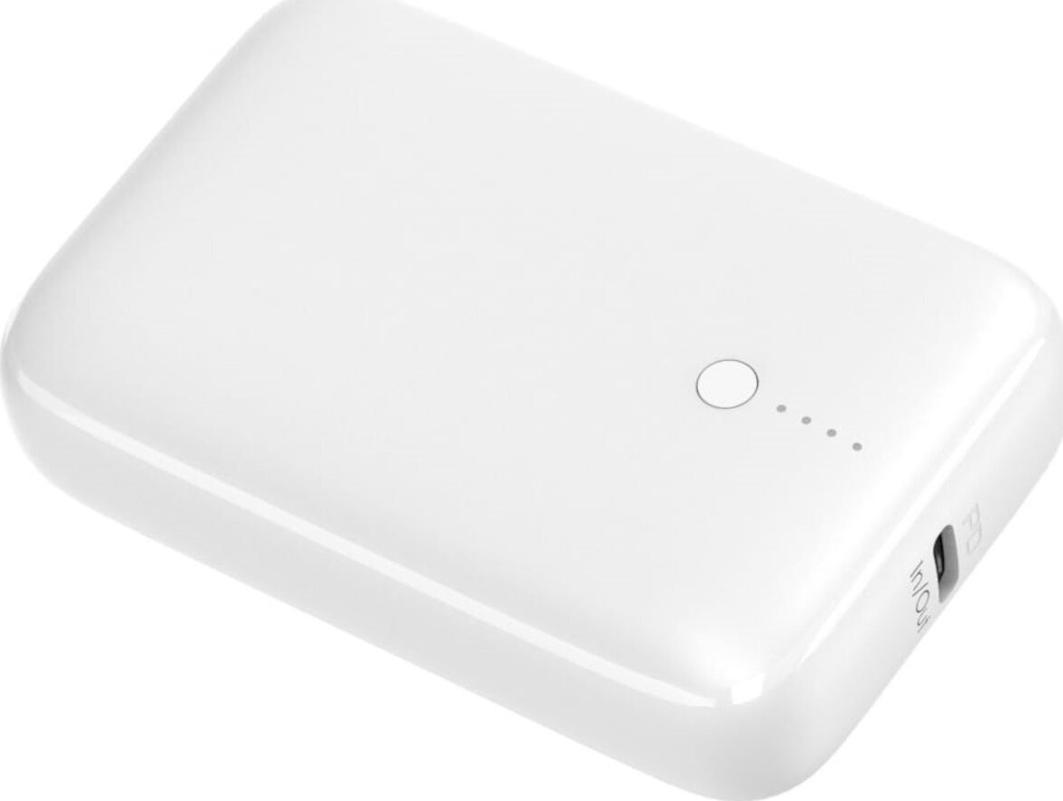 Power bank Platinet PD22.5W QC, 10000mAh, USB Type-C, i bardhë