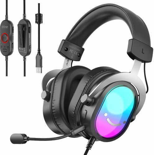 Kufje gaming Fifine Ampligame H16, 7.1 Surround, RGB, të zeza